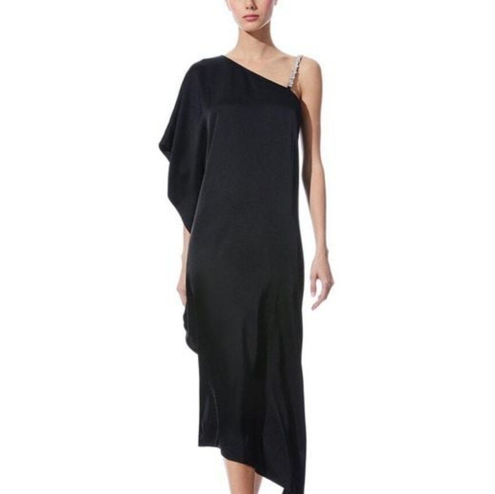 Alice Olivia Tae Crystal Strap Asymmetric Maxi Dress - Picture 2 of 2